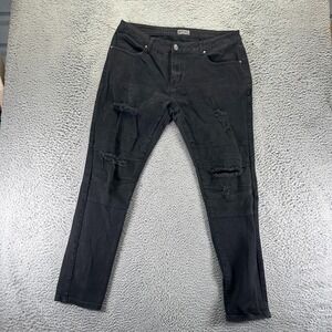 CJ Black Flex Jeans Mens 36x32 Black Denim Skinny Workwear Stretch Distressed